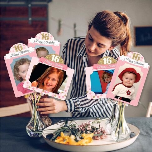 Big Dot of Happiness Sweet 16-16th Birthday Party Picture Centerpiece Sticks - Photo Table Toppers - 15 Pieces in Saudi Arabia
