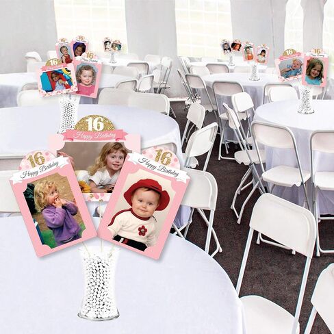Big Dot of Happiness Sweet 16-16th Birthday Party Picture Centerpiece Sticks - Photo Table Toppers - 15 Pieces in Saudi Arabia