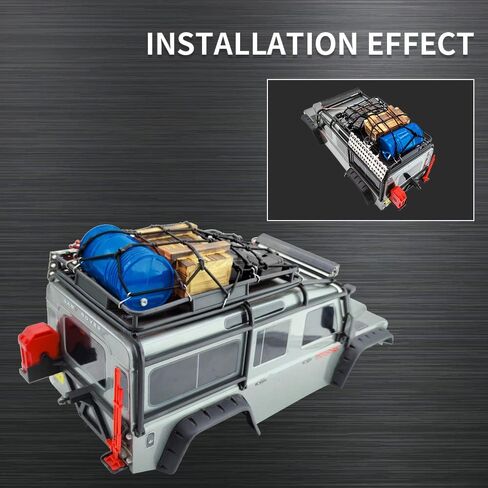 Globact 1/10 RC ملحقات الزاحف شبكة الأمتعة/طبل الزيت/صندوق الخشب/خزان الوقود/لوحة الاسترداد/صندوق الأدوات/مجرفة لـ 1/10 Traxxas Trx4 Trx6 Axial SCX10 Redcat GEN 7 8 Rc4wd (أزرق) in Kuwait