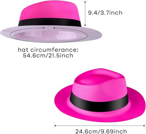 ELECLAND 40 قطعة قبعات حفلات مرحة بألوان نيون لمستلزمات الحفلات قبعات فيدورا مع حفلة العصابات in Kuwait
