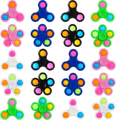 GOHEYI 20 Pack Fidget Spinners Pop Toys for Kids,Return Gifts Birthday, Christmas Party Supplies Mini Fidget Spinners Bulk for Kids in Kuwait