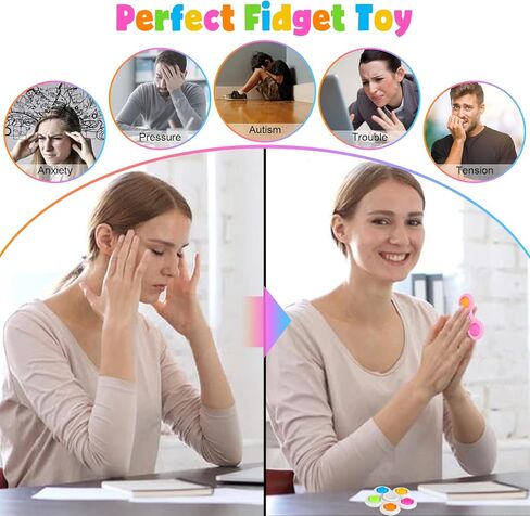 GOHEYI 20 Pack Fidget Spinners Pop Toys for Kids,Return Gifts Birthday, Christmas Party Supplies Mini Fidget Spinners Bulk for Kids in Kuwait