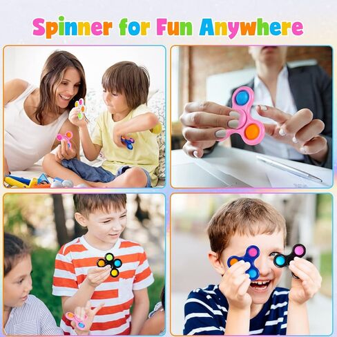 GOHEYI 20 Pack Fidget Spinners Pop Toys for Kids,Return Gifts Birthday, Christmas Party Supplies Mini Fidget Spinners Bulk for Kids in Kuwait
