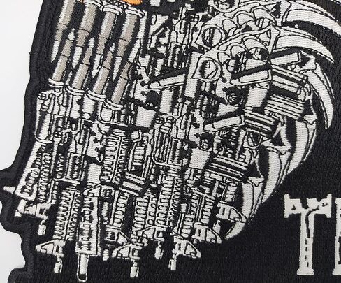 nuttui Till Valhalla American Flag Viking Skull Large Embroidered Motorcycle Jacket & Biker in Kuwait