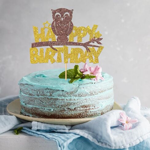 MonMon & Craft Elephant Happy Birthday Cake Topper/Baby Children 1st Birthday Zoo Cake Decor/Baby Shower/Cute Elephant Wild Animal Theme Birthday Party Decorations - Gold Glitter (Elephant) in Kuwait