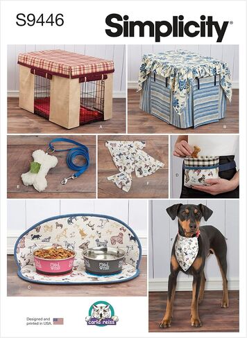 Simplicity Sewing Pattern S9446 Pet Crate Covers in Three Sizes and Accessories, White,OSFA,SS9446OS in Saudi Arabia