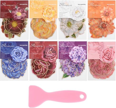 80Pcs Flower Stickers, Scrapbook Supplies,Scrapbook Stickers for Large Floral Stickers for Journaling Supplies Aesthetic with Sticker Scraper Kit Junk Journal in Saudi Arabia