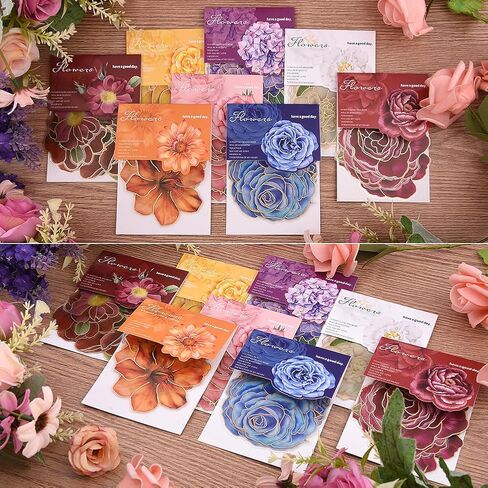 80Pcs Flower Stickers, Scrapbook Supplies,Scrapbook Stickers for Large Floral Stickers for Journaling Supplies Aesthetic with Sticker Scraper Kit Junk Journal in Saudi Arabia