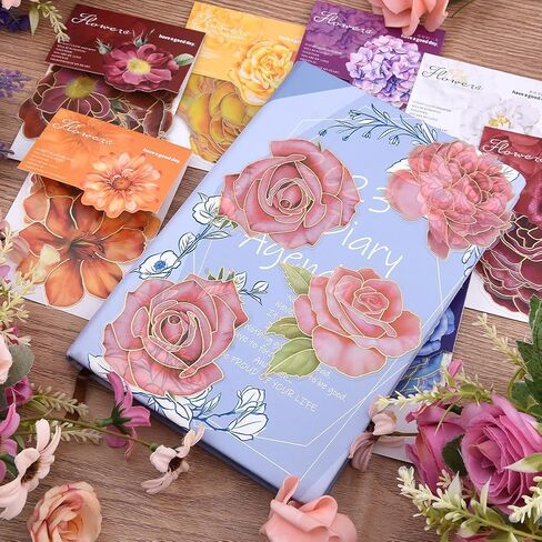 80Pcs Flower Stickers, Scrapbook Supplies,Scrapbook Stickers for Large Floral Stickers for Journaling Supplies Aesthetic with Sticker Scraper Kit Junk Journal in Saudi Arabia