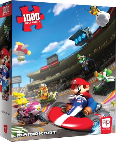 Mario Kart 1,000 Piece Jigsaw Puzzle | Collectible Puzzle Featuring Mario, Princess Peach, Bowser, Yoshi, and Luigi from The Popular Racing Video Game | Officially Licensed Nintendo Merchandise in Saudi Arabia