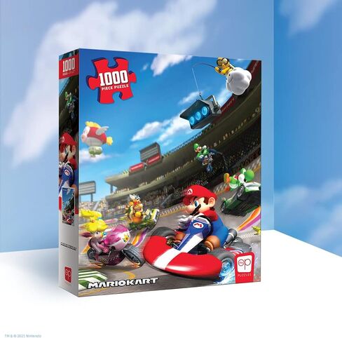 Mario Kart 1,000 Piece Jigsaw Puzzle | Collectible Puzzle Featuring Mario, Princess Peach, Bowser, Yoshi, and Luigi from The Popular Racing Video Game | Officially Licensed Nintendo Merchandise in Saudi Arabia