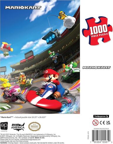 Mario Kart 1,000 Piece Jigsaw Puzzle | Collectible Puzzle Featuring Mario, Princess Peach, Bowser, Yoshi, and Luigi from The Popular Racing Video Game | Officially Licensed Nintendo Merchandise in Saudi Arabia