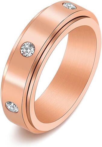 MIKAMU Anxiety Ring for Women Men Stainless Steel Fidget Anxiety Ring 6mm Star Spinner Rings for Men Stress Relieving Reduce Anxiety in Kuwait