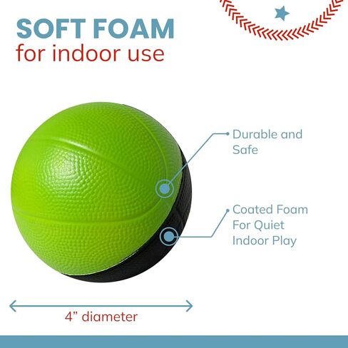 Botabee 4" Mini Foam Basketball for Indoor Mini Hoop Basketball Games, 2 Pack | Mini Indoor Basketball Hoop Games & Kids Mini Hoops in Kuwait