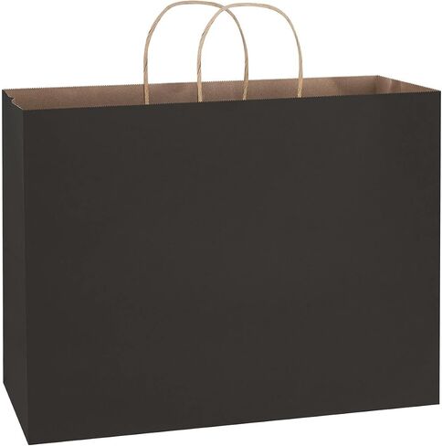 Poever Kraft Paper Wine Bags with Handles 5.25x3.25x13 inch for Whiskey Spirits Bottles 25PCS Bluk, Brown Gift Bags Shopping Bags Party Bags Retails Bags Wrapping Bags in Kuwait