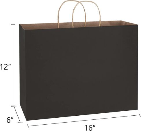 Poever Kraft Paper Wine Bags with Handles 5.25x3.25x13 inch for Whiskey Spirits Bottles 25PCS Bluk, Brown Gift Bags Shopping Bags Party Bags Retails Bags Wrapping Bags in Kuwait