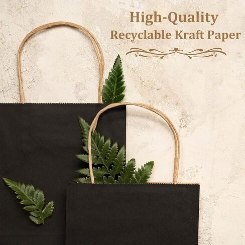 Poever Kraft Paper Wine Bags with Handles 5.25x3.25x13 inch for Whiskey Spirits Bottles 25PCS Bluk, Brown Gift Bags Shopping Bags Party Bags Retails Bags Wrapping Bags in Kuwait