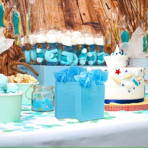 AMAZING TIME 4.72x2.36x6.3 Inch Paper Kraft Bags Gift Wrapping Bags with Handles Bulk Small Size for Birthday Wedding Party Favors Small Business Goodie Shopping Treat Candy (40) in Kuwait