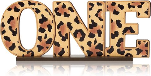 قطعة مركزية للطاولة الخشبية بنمط ليوبارد وايلد ون للاطفال الاولاد والبنات من جي 1 نجتار، لافتة على شكل حيوان سفاري على شكل فهد واحد لتزيين الطاولة لحفلات اعياد الميلاد الاول، مستلزمات حفلات استقبال in Kuwait