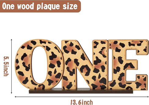 قطعة مركزية للطاولة الخشبية بنمط ليوبارد وايلد ون للاطفال الاولاد والبنات من جي 1 نجتار، لافتة على شكل حيوان سفاري على شكل فهد واحد لتزيين الطاولة لحفلات اعياد الميلاد الاول، مستلزمات حفلات استقبال in Kuwait