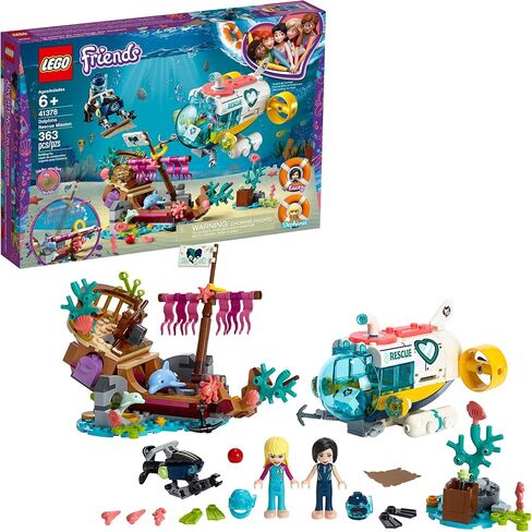 LEGO Friends Dolphins Rescue Mission 41378 Building Kit with Toy Submarine and Sea Creatures, Fun Sea Life Playset with Kacey and Stephanie Minifigures for Group Play (363 Pieces) in Saudi Arabia