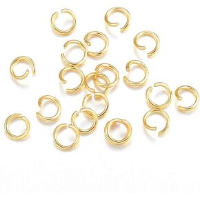 100 Pieces - 304 Gold Tone Stainless Steel Jump Rings - 4mm - 24 Gauge (0.5mm Thickness)