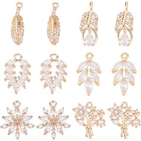 SUNNYCLUE Golden Color Rhinestone Charms