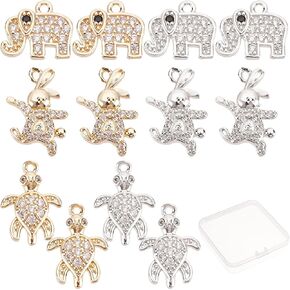 SUNNYCLUE Golden Color Rhinestone Charms