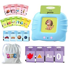 TimingSXD Spanish Flash Cards for Kids,Bilingual Flash Cards for Toddler/Beginning - ABC,Numbers,Colors,Shapes,Español/English Talking Flash Cards for Preschool,Kindergarten