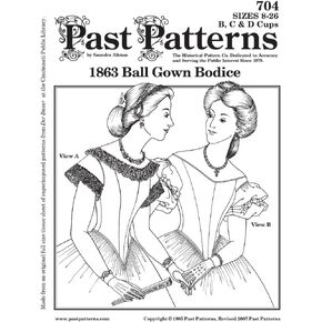 Past Patterns 0704-1860s Ball Gown Bodice Sewing Pattern in Saudi Arabia