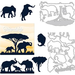 BENECREAT 6 Style Cat Cutting Dies Stencils, Cute Animal DIY Embossing Card Template for DIY Scrapbooking Photo Album Decorative, 0.08cm Thick