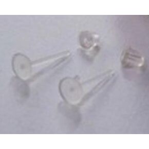 يويو ستور 100 قطعة (50 زوجًا) 100 قطعة من الأقراط المصنوعة من بلاستيك PVC مع 100 قطعة من سدادات الأذن البلاستيكية غير المرئية مقاس 3 × 12 ملم in Kuwait