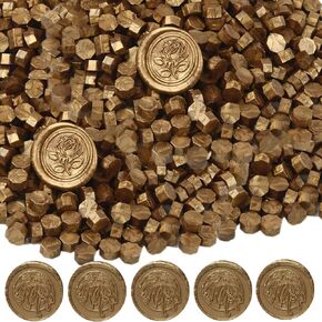 720Pcs Wax Sealing Beads, Translucent Sealing Wax Beads, 0.55lb Octagon Wax Seal Beads for Wax Seal Stamp, Cards, Wedding Invitations, Wine Packages, Gift Wrapping, Letter Sealing (Transparent)