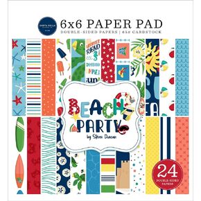 Carta Bella Double-Sided Paper Pad 6"X6" 24/Pkg-Beach Party, White in Kuwait