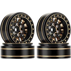 EPINON نحاس كامل 1.0 بوصة بالإضافة إلى عجلات Beadlock مجموعة حافة عجلة RC - 3.5 مم لـ TRX4M محوري SCX24 FMS FCX24 1/18 1/24 RC ملحقات ترقية السيارة الزاحفة (4 قطع ذهبي أسود) in Kuwait