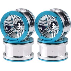 4PCS 2.2 Inch Beadlock Wheel Rim for 1/10 RC Rock Crawler Car AXIAL SCX10 RR10 TRX4 D90 TF2(Blue)