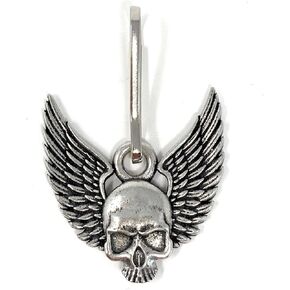 Bravo Bells - Skull Upwing Zipper Pull - Made in The USA in Saudi Arabia