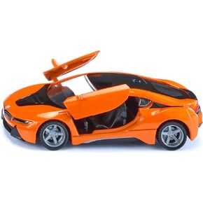 Siku 2348, BMW i8 LCI Sports Car, Orange/Black, Metal/Plastic, 1:50, Functional doors, Removable tyres