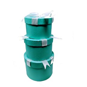 LACrafts Robins Egg Blue Nested Boxes - Set of 3 for Baby Shower, Weddings, and Birthdays (ROUND) in Kuwait