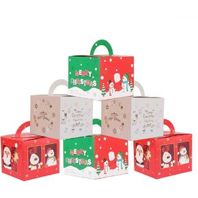 اوميروكين 24 قطعة من صناديق حلوى الكريسماس، صندوق ليلة الكريسماس، اكياس ورقية مع مقبض 3 الوان طباعة التعبئة والتغليف in Kuwait