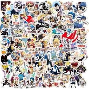 عبوة من 50 ستيكر لاصق فيري تيل، حجم مثالي، مادة الفينيل، ملصقات فينيل مقاومة للماء بتصميم انيمي ياباني، رائعة للجيتار والنوت بوك ولوح التزلج والحافظات والدراجات النارية، مثالية للاطفال in Kuwait