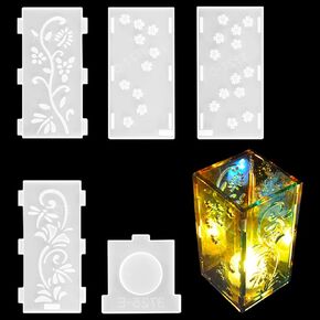 FineInno Lantern Resin Mold Hollow Pen Holder Silicone Molds for DIY Epoxy Candle Holder Jewelry Container Box Home Decor in Kuwait