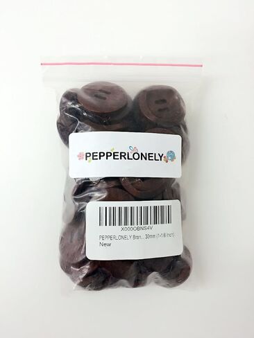 PEPPERLONELY علامة تجارية 50PC براون 2 ثقب سكرابوكينغ أزرار خشبية 30 مم (1-1/6 بوصة) in Saudi Arabia