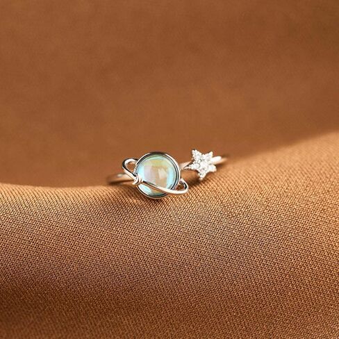 DANSOAN To My Daughter Fidget Ring for Women, Adjustable Spinner BeadsPlanet Teen Girl Adjustable To My Daughter Rings Anti Anxiety Cute Earth Moon Dainty Jewelry in Kuwait