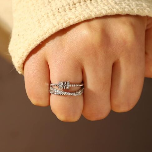 جن اكس ان خاتم فيدجيت تو ماي ابنت، خاتم فيدجيت لتخفيف القلق للنساء، خاتم قابل للتعديل لتخفيف القلق بالوان قوس قزح، هدايا مجوهرات in Kuwait