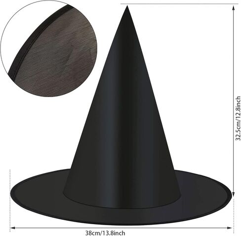 UONMAY 24 Pcs Halloween Black Witch Hats Bulk with Hanging Rope, Outdoor Halloween Decorations Front Porch Floating Witches Hat for Halloween Decor Party Favors in Kuwait