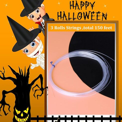 UONMAY 24 Pcs Halloween Black Witch Hats Bulk with Hanging Rope, Outdoor Halloween Decorations Front Porch Floating Witches Hat for Halloween Decor Party Favors in Kuwait