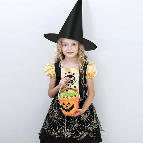 UONMAY 24 Pcs Halloween Black Witch Hats Bulk with Hanging Rope, Outdoor Halloween Decorations Front Porch Floating Witches Hat for Halloween Decor Party Favors in Kuwait