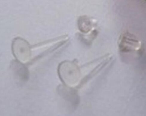 يويو ستور 100 قطعة (50 زوجًا) 100 قطعة من الأقراط المصنوعة من بلاستيك PVC مع 100 قطعة من سدادات الأذن البلاستيكية غير المرئية مقاس 3 × 12 ملم in Kuwait