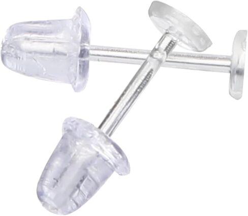 يويو ستور 100 قطعة (50 زوجًا) 100 قطعة من الأقراط المصنوعة من بلاستيك PVC مع 100 قطعة من سدادات الأذن البلاستيكية غير المرئية مقاس 3 × 12 ملم in Kuwait